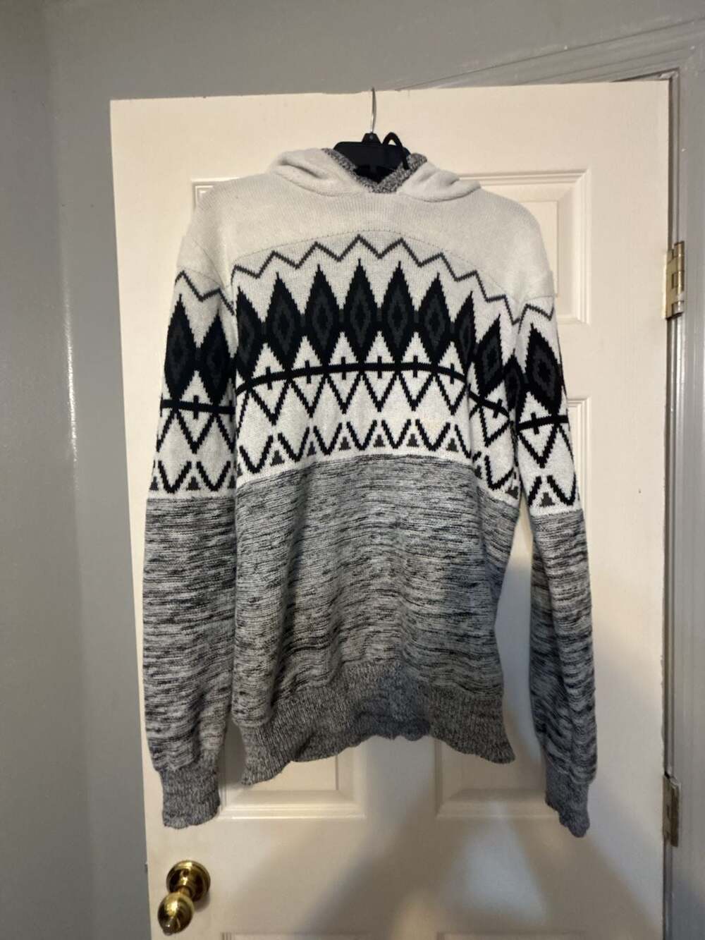 XRay Jeans Color Blocked Aztec Pattern Hooded Sweater
